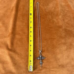 y2k punk Crucified Skelton chain